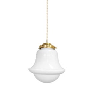 Taklampa STURE mässing/vit 20 cm