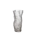 Vas ESME i klart strukturerat glas med böljande form, 23 cm hög
