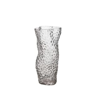 Vas ESME i klart strukturerat glas med böljande form, 23 cm hög