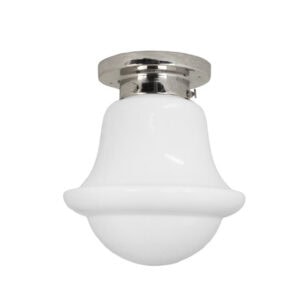 Badrumslampa STURE taklampa nickel/opalvit