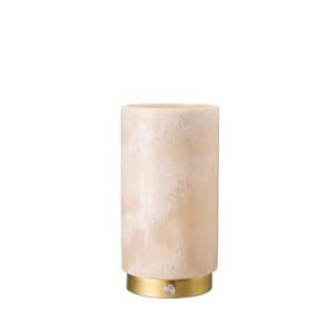 Bordslampa PERUGIA offwhite med mässingsfärgad fot 25 cm