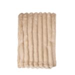Isla beige pläd i 100% polyester med räfflad struktur, 125x150 cm