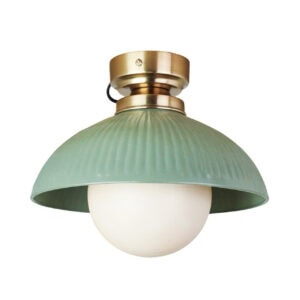Plafond ELLIOT grön i plåt och glas Ø30 cm