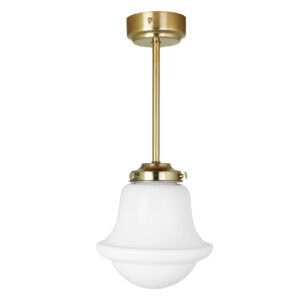 Taklampa STURE mässing med opalglas Ø20 x H47 cm