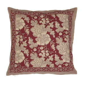 Kuddfodral SONIA röd/beige bomull 48x48 cm