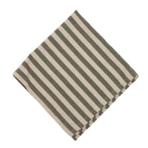 Randig tygservett SVEA grön/beige 45x45 cm