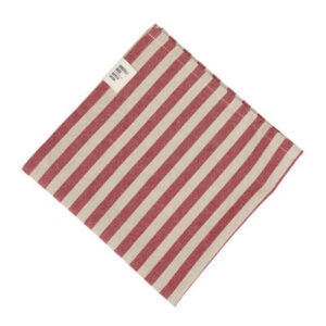 Randig tygservett SVEA röd/beige 45x45 cm